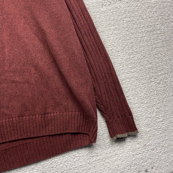 Columbia Quarter Zip Collared Ribbed Sweater Mens Large Ruby Red Outdoor Camp - Picture 3 of 14